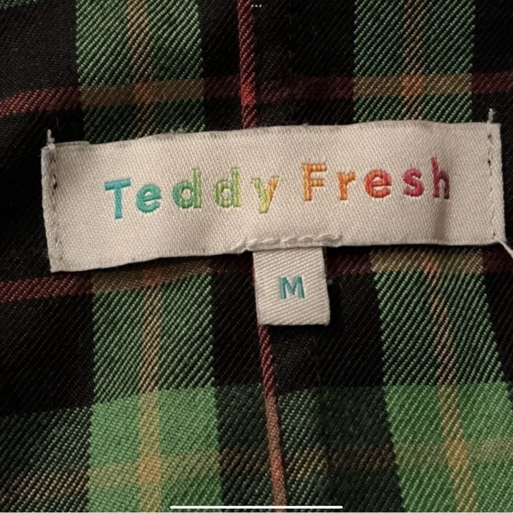 Vintage Y2K Teddy Fresh Cropped Plaid Jacket Zip Up Preppy Retro Grunge Size M - Picture 13 of 13